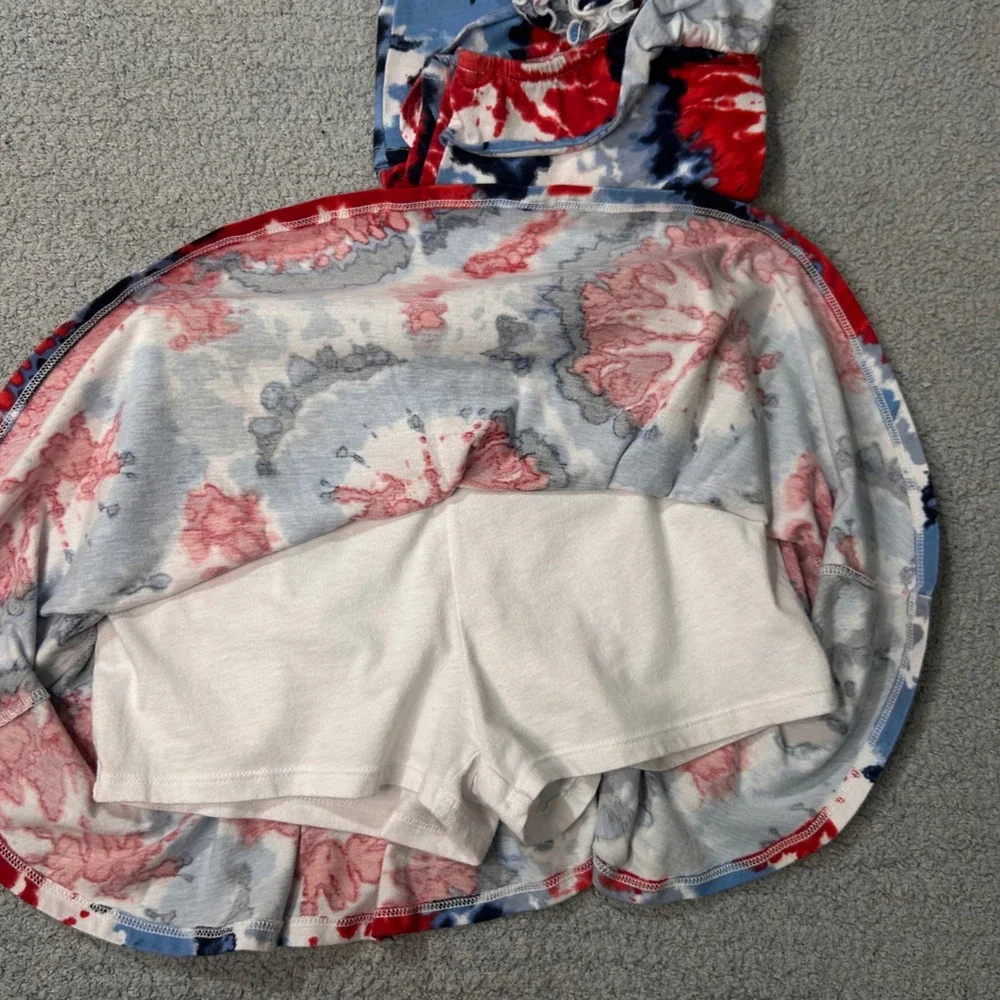 The Children's Place Skort Set Tie Dye XL 14 Red White Blue Americana July 4th - Picture 8 of 9